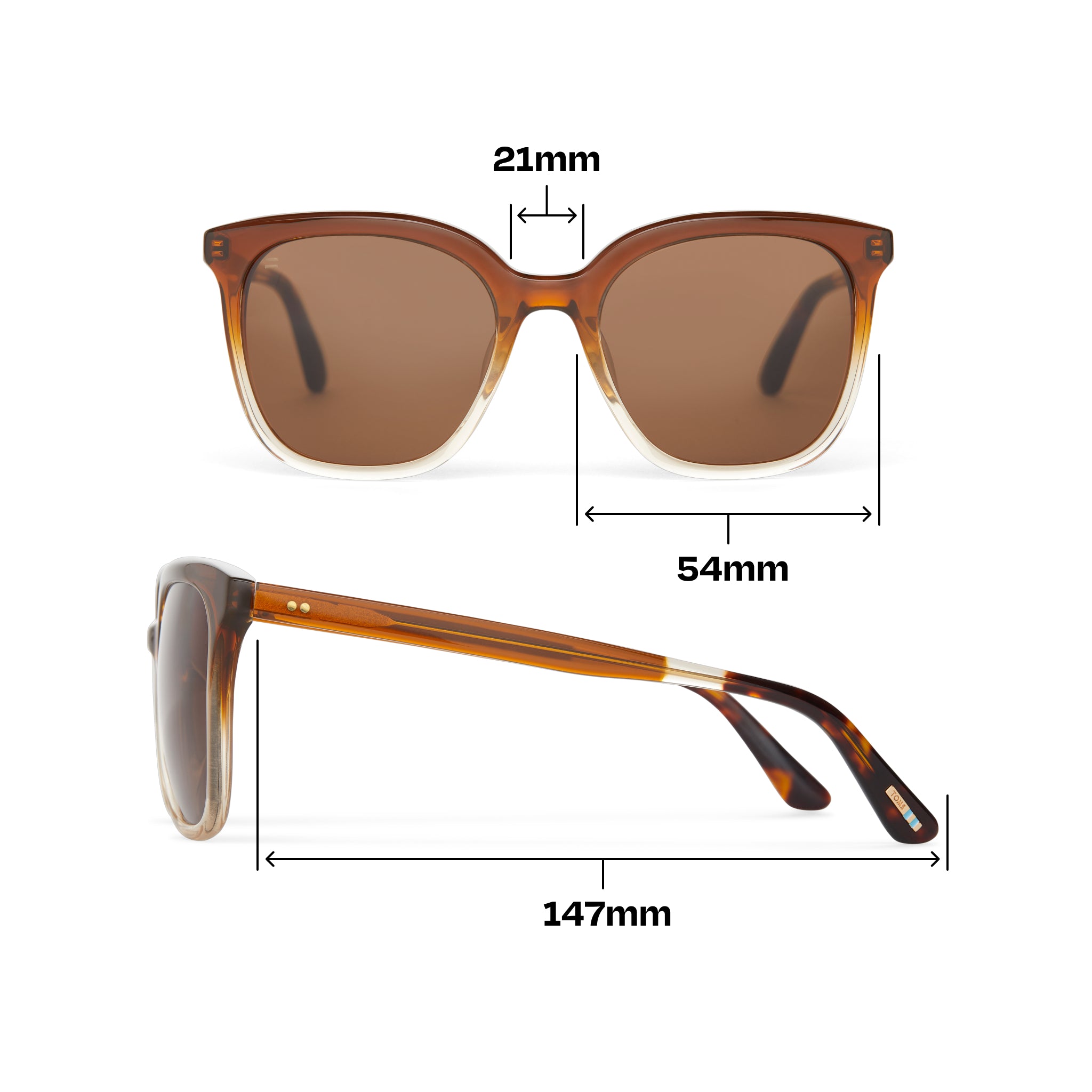 Charmaine Cappuccino Champagne Fade Handcrafted Sunglasses