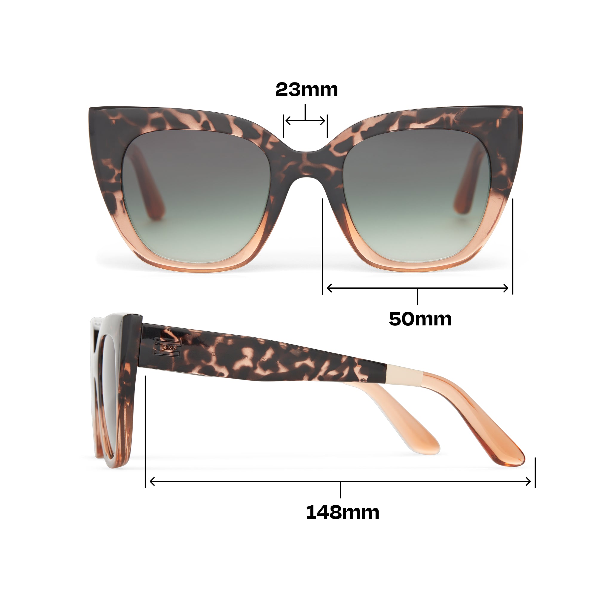 Sydney Blonde Tortoise Apricot Fade Traveler Sunglasses Dimension View