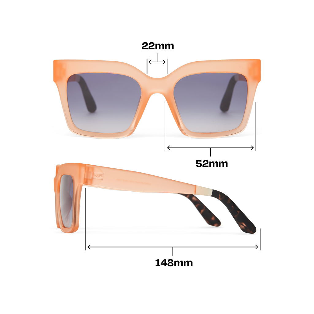 Adelaide Peach Crystal Fade Traveler Sunglasses