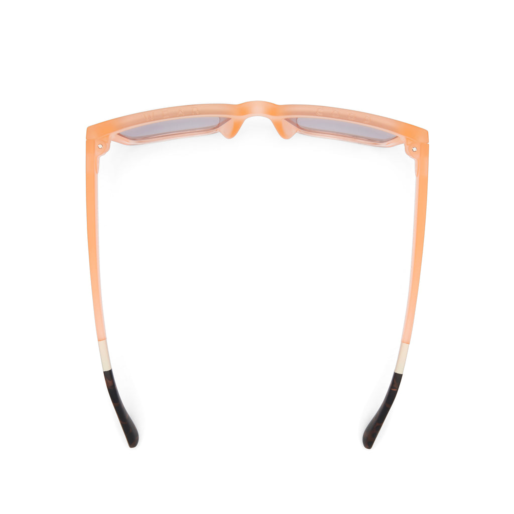 Adelaide Peach Crystal Fade Traveler Sunglasses Top View