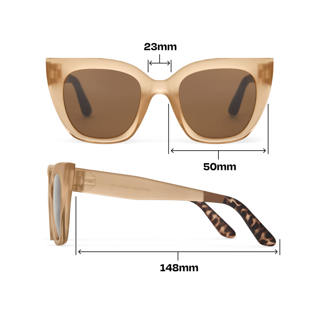 Sydney Oatmilk Crystal Fade Traveler Sunglasses Dimension View