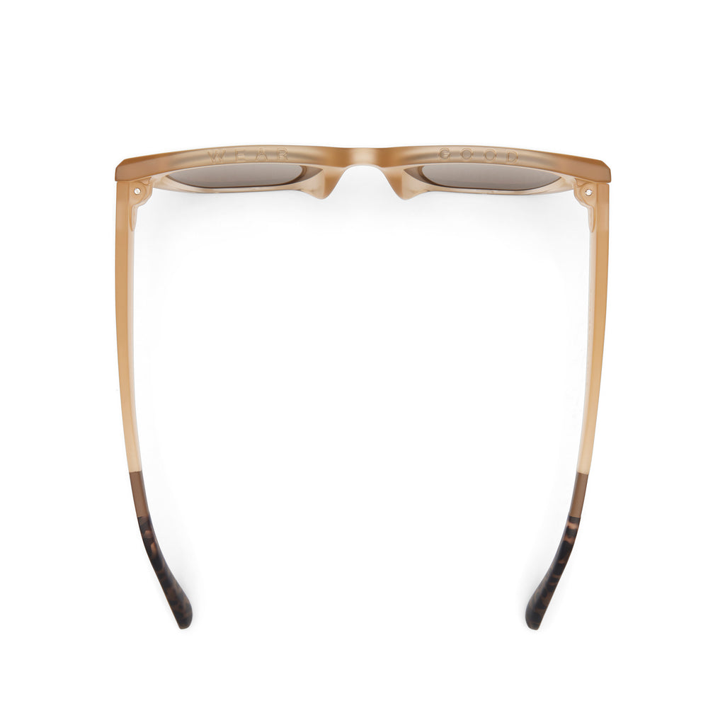 Sydney Oatmilk Crystal Fade Traveler Sunglasses Top View