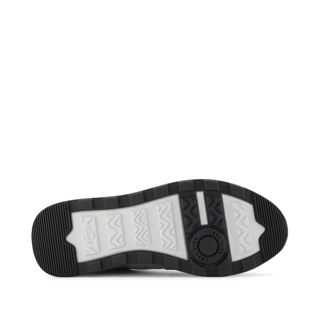 TRVL Lite Retro Runner Grey Water Repellent Sneaker Bottom Sole View