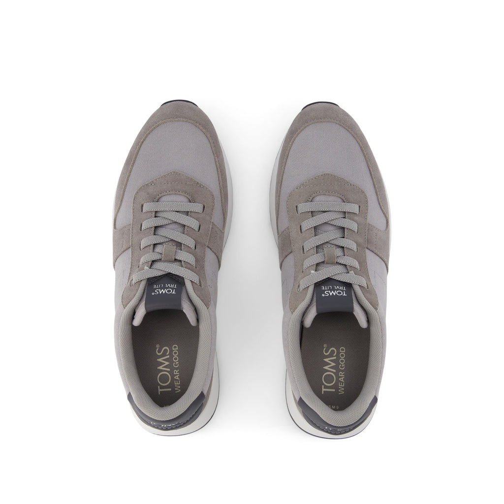 TRVL Lite Retro Runner Grey Water Repellent Sneaker Top View