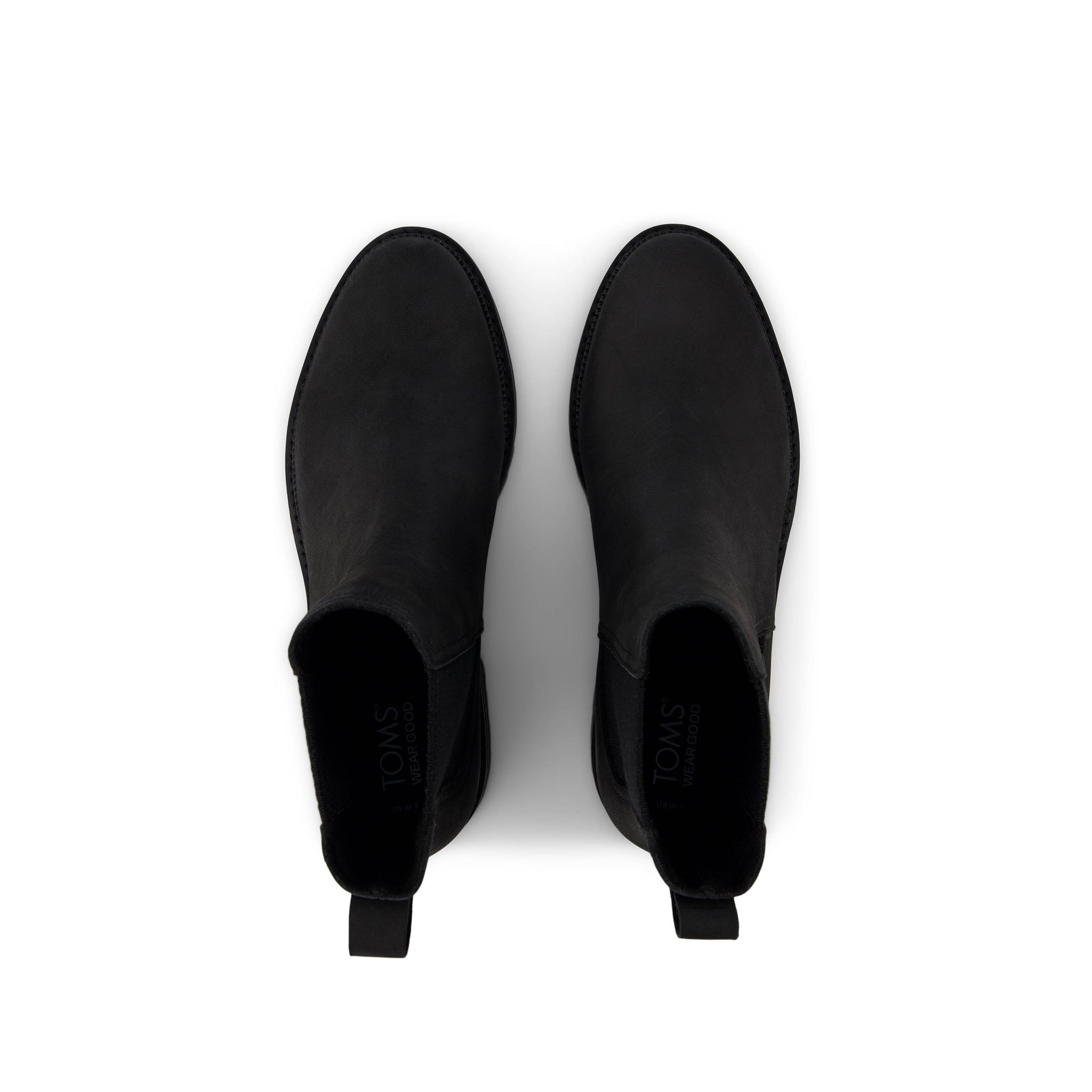 Bennet Boot - Water Resistant All Black Nubuck Leather Top View