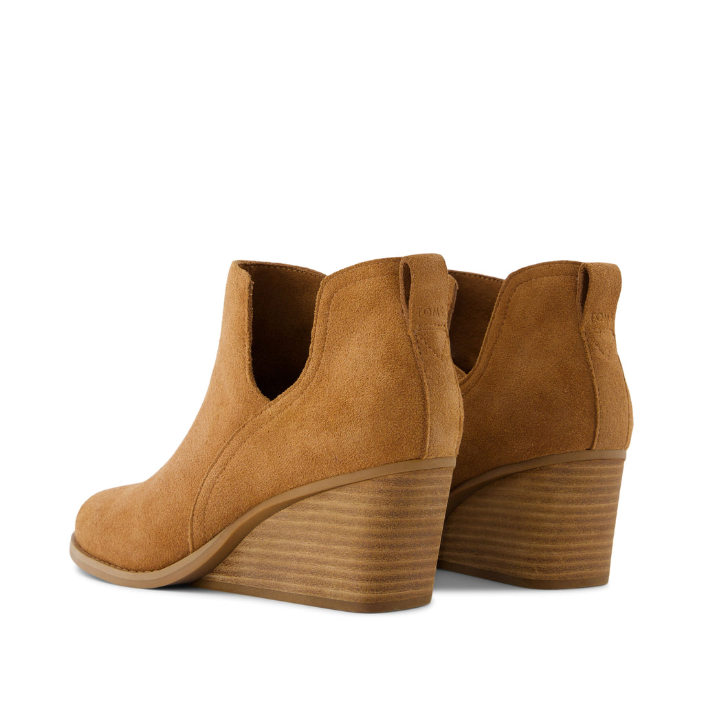 Gwen Brown Suede Wedge Boot Back View
