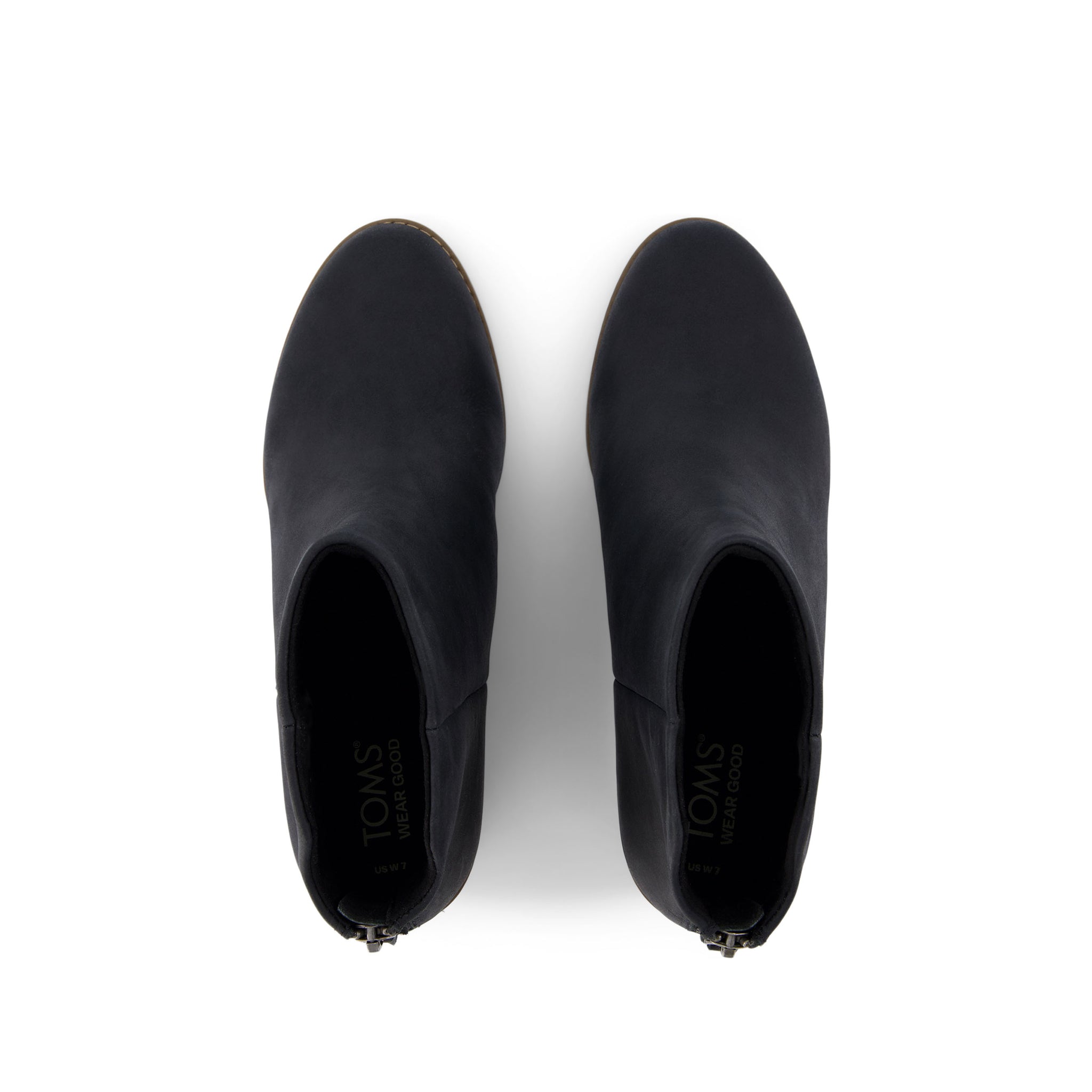 Casey Wedge Boot - Black Leather Top View