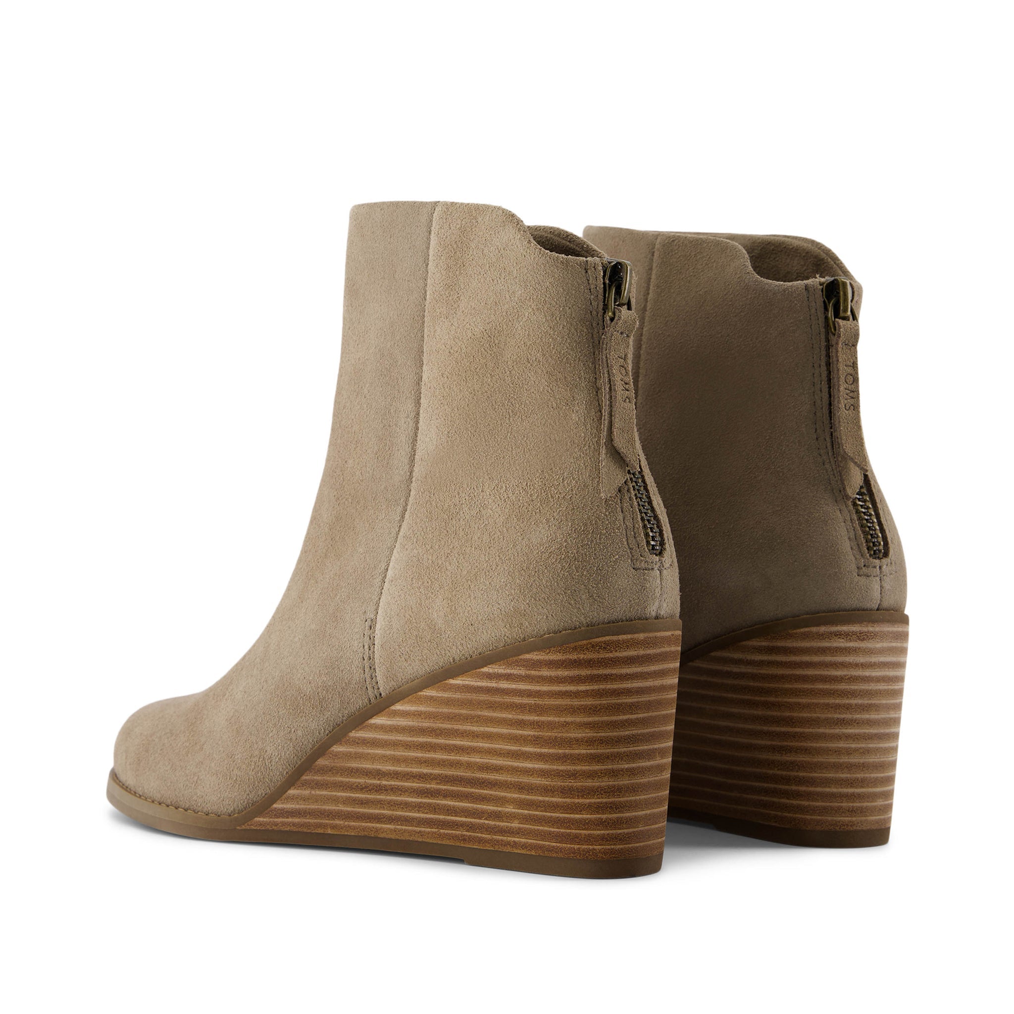Casey Wedge Boot - Dune Suede Back View