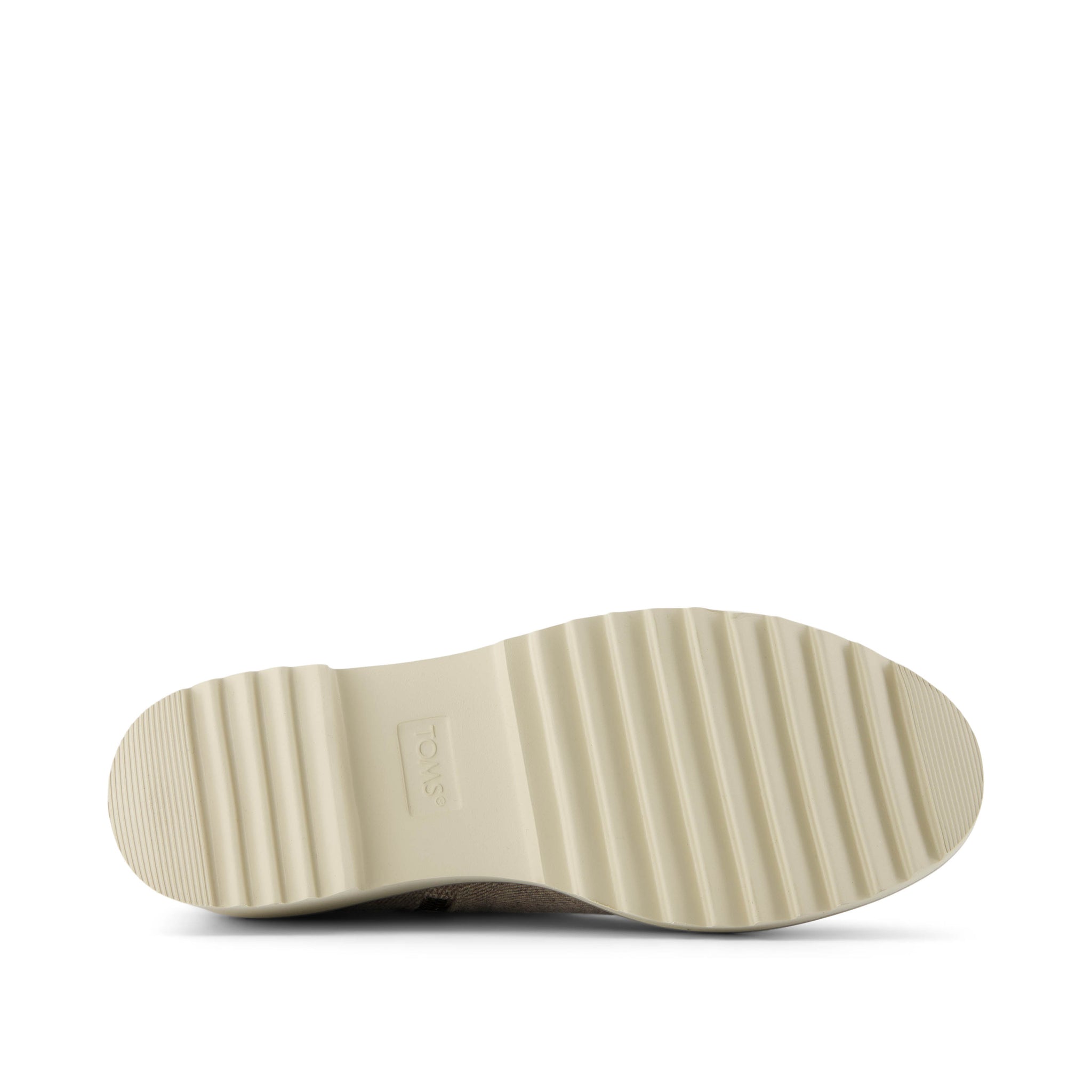 Maude Natural Shimmer Twill Wedge Boot Bottom Sole View