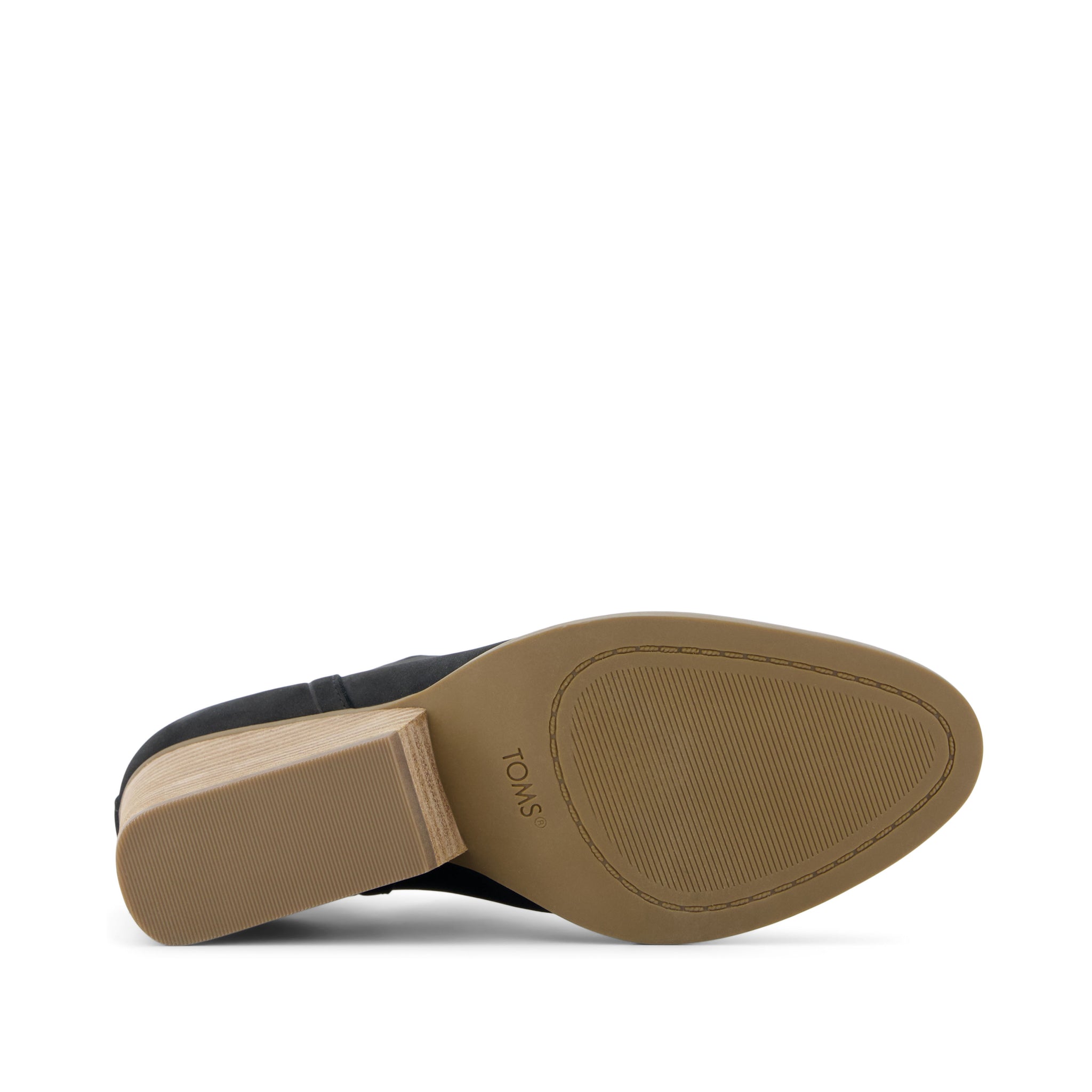 Eliza Heeled Boot - Black Nubuck Leather Bottom Sole View