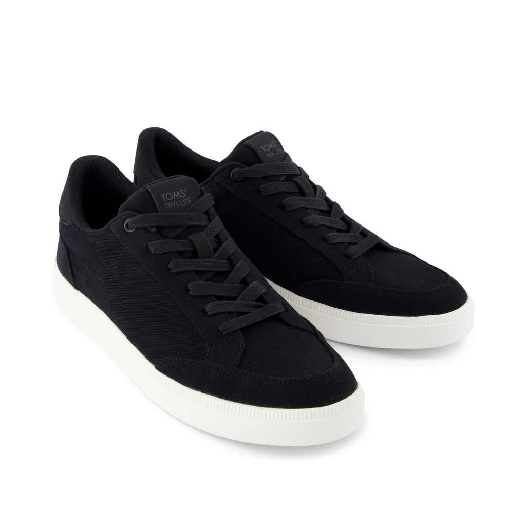 TRVL LITE Rio Black Vintage Twill Sneaker Front View