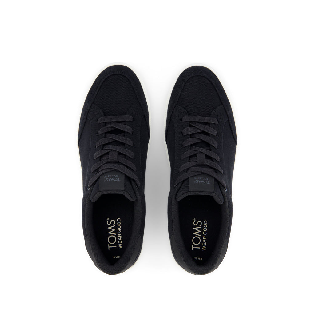 TRVL LITE Rio Black Vintage Twill Sneaker Top View