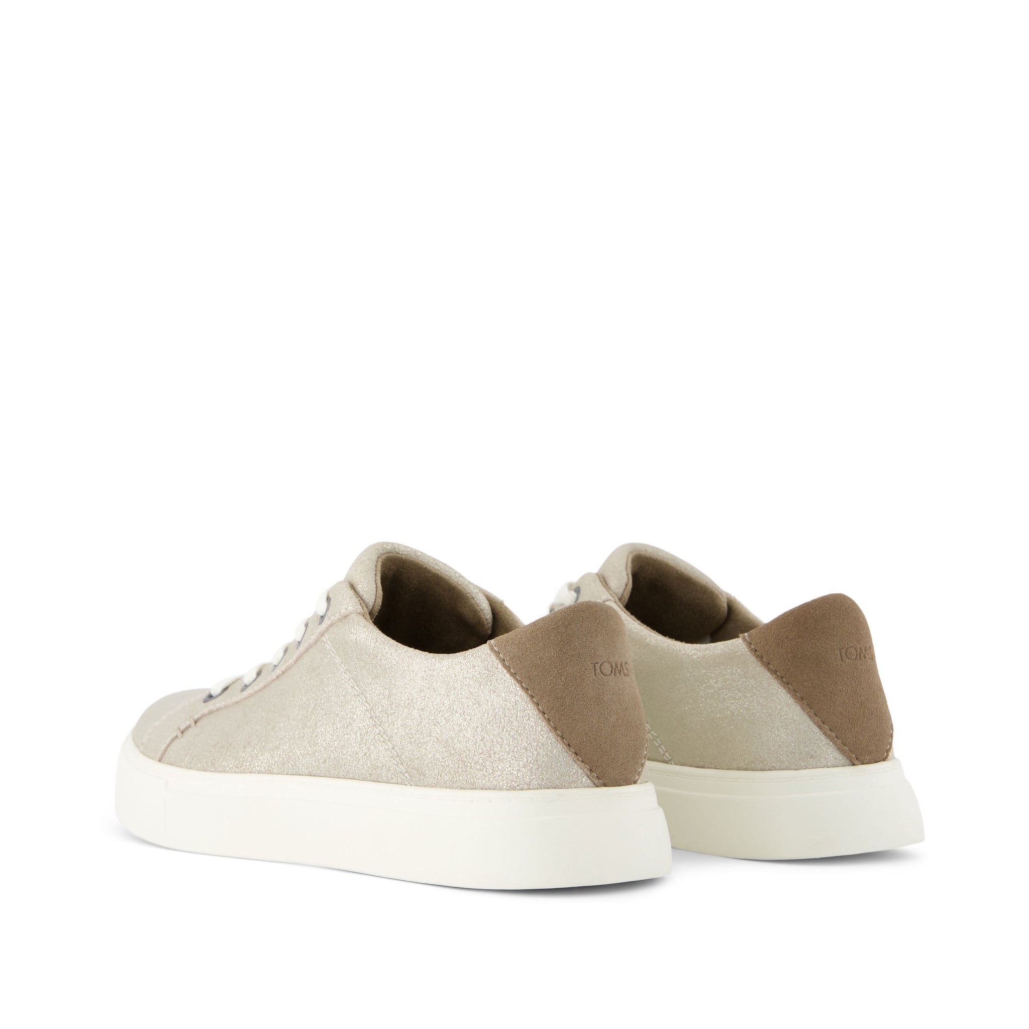 Kameron Champagne Metallic Suede Sneaker Back View