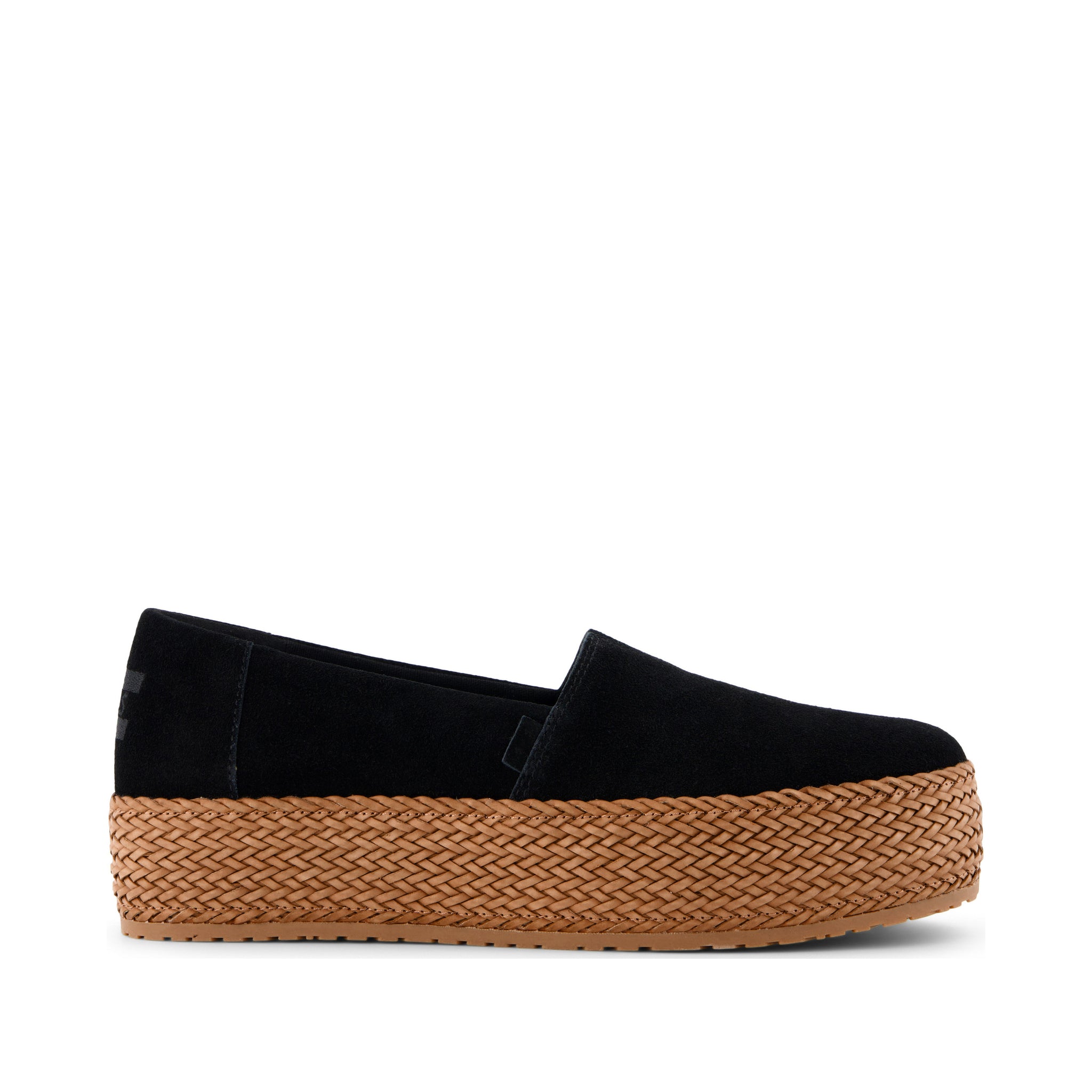 Valencia Black Suede Espadrille Platform Espadrille Side View