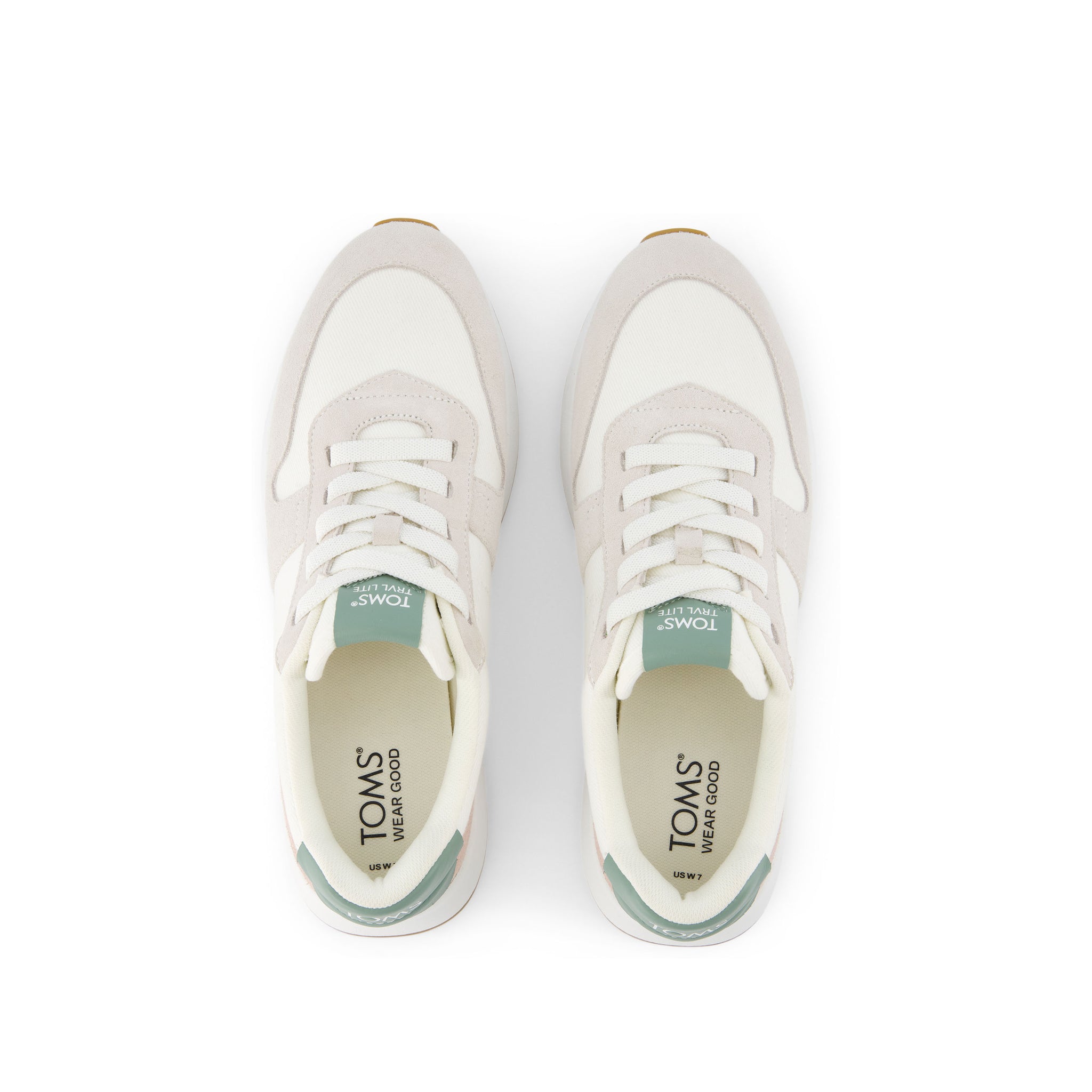 TRVL LITE Retro Runner Natural Vintage Twill Sneaker Top View