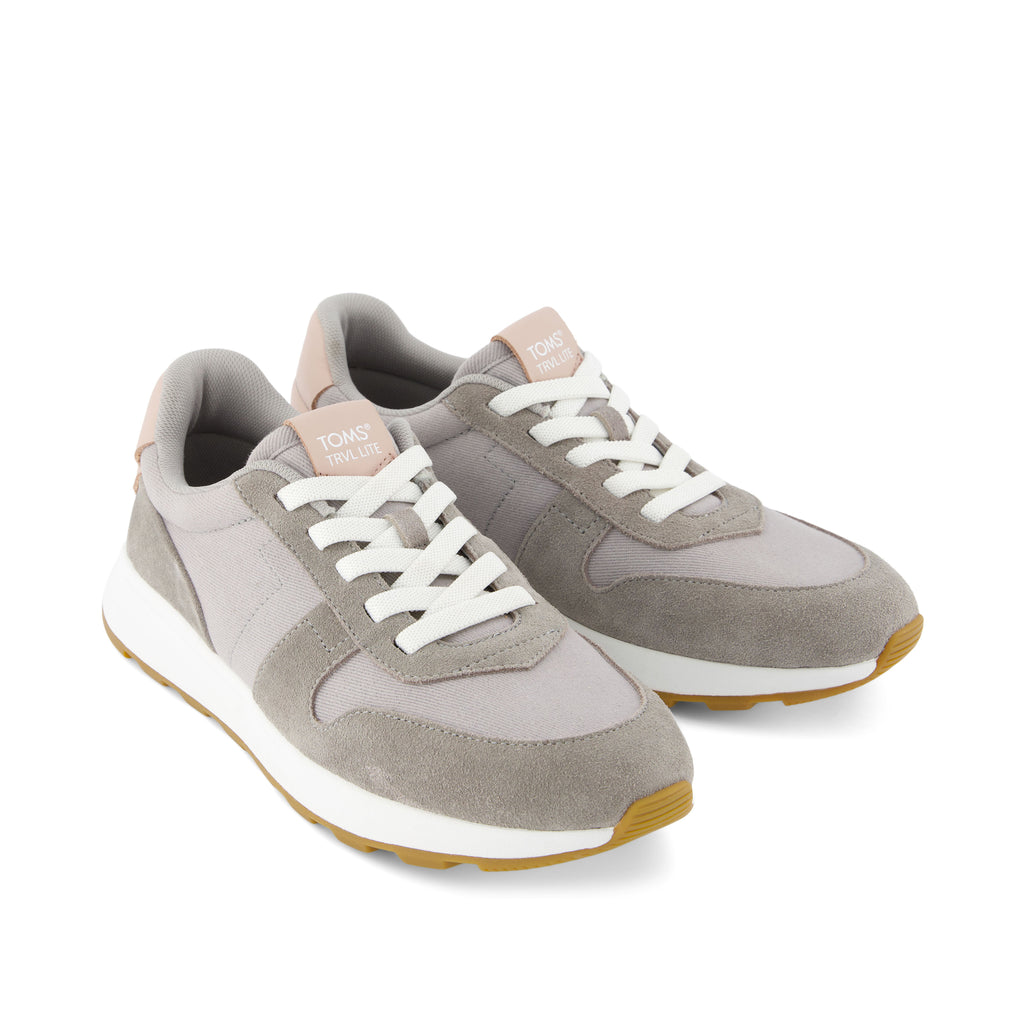TRVL LITE Retro Runner Grey Water Repellent Sneaker Front View
