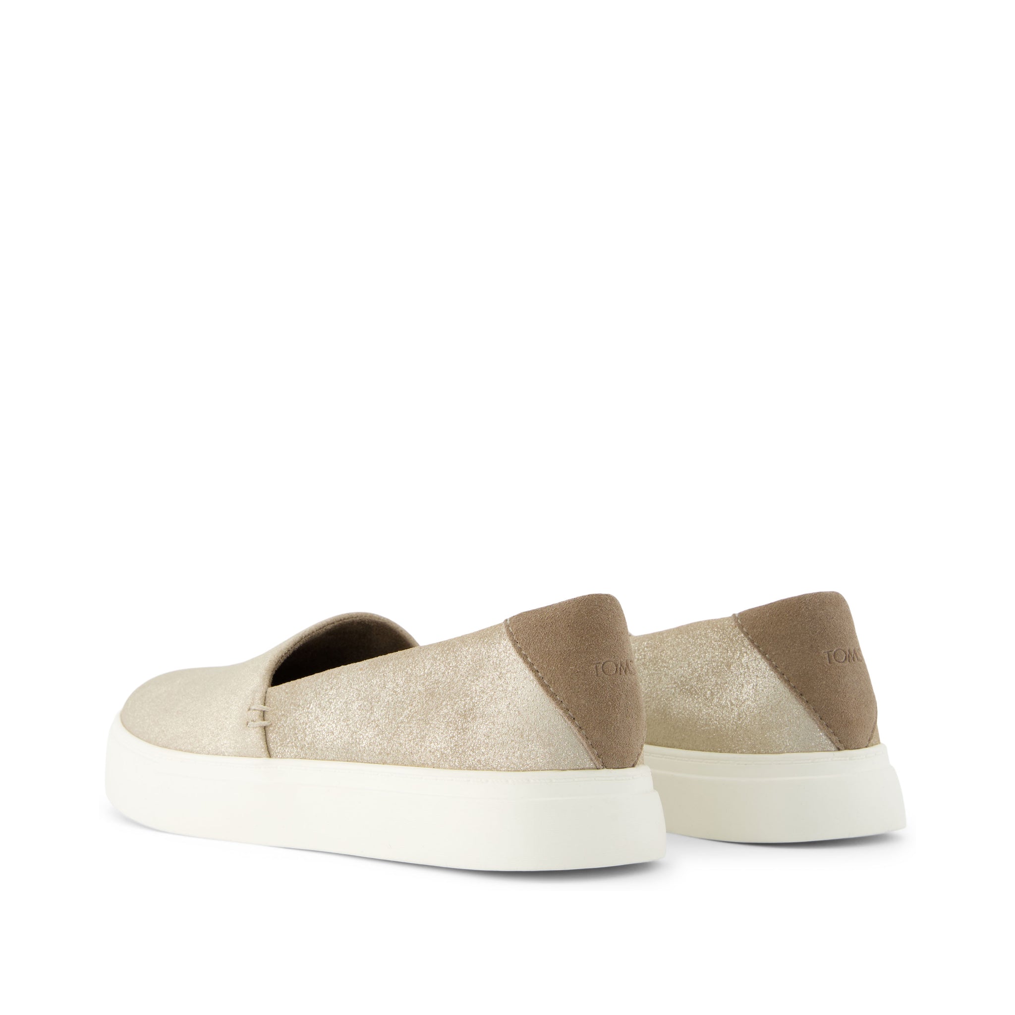 Kameron Slip On Sneaker - Champagne Metallic Suede Back View