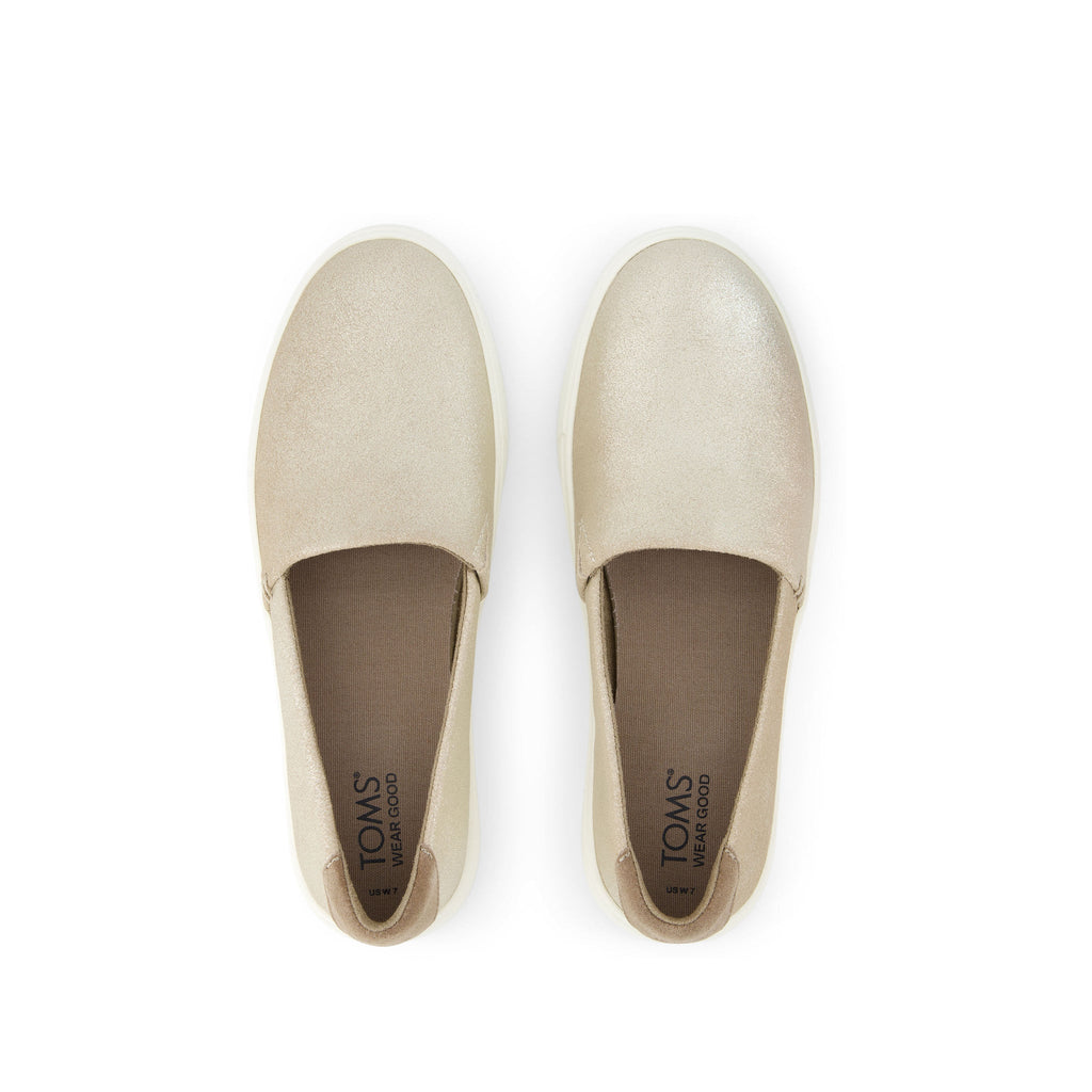 Kameron Slip On Sneaker - Champagne Metallic Suede Top View