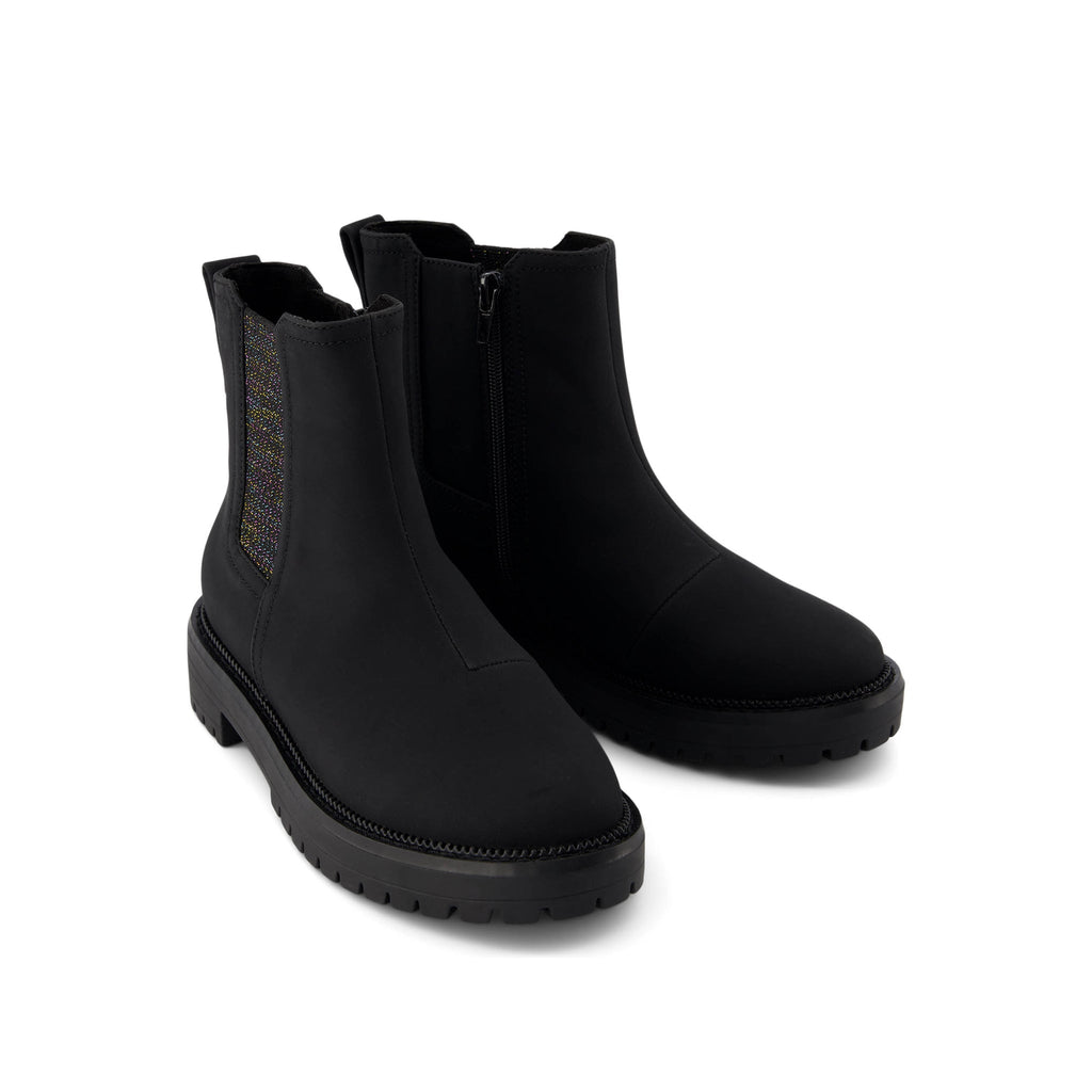 Bennet Kids Boot - Black Nubuck PU Front View