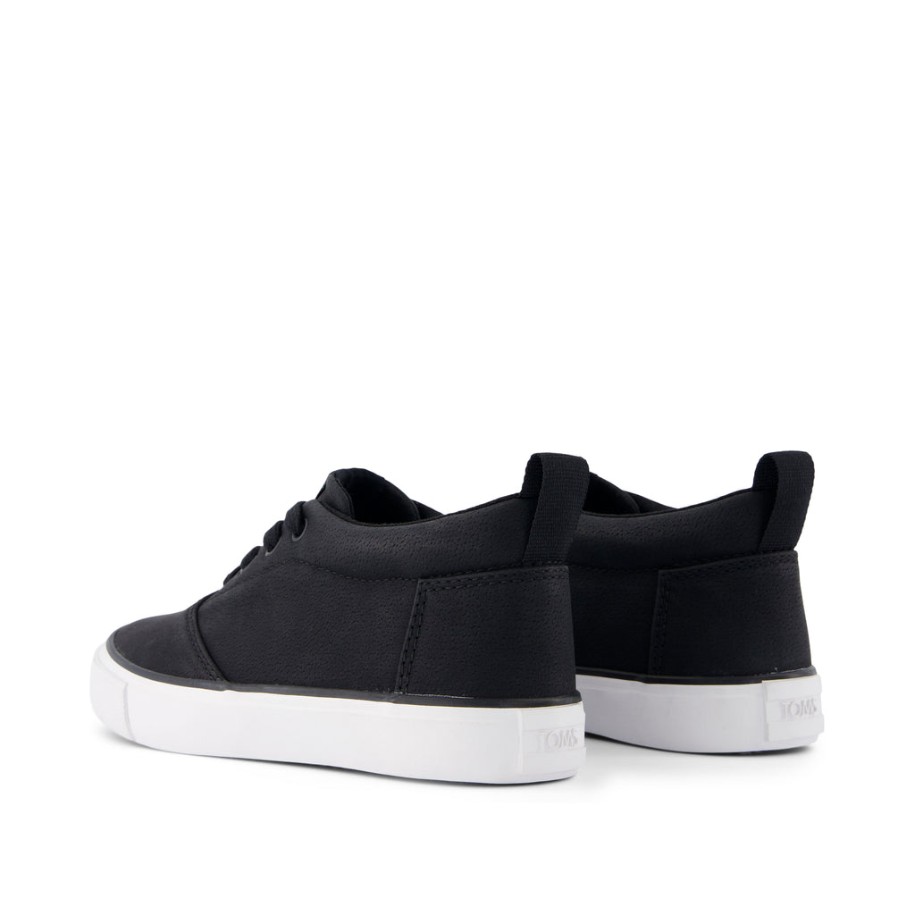 Youth Fenix Mid Black Suede Kids Sneaker Back View
