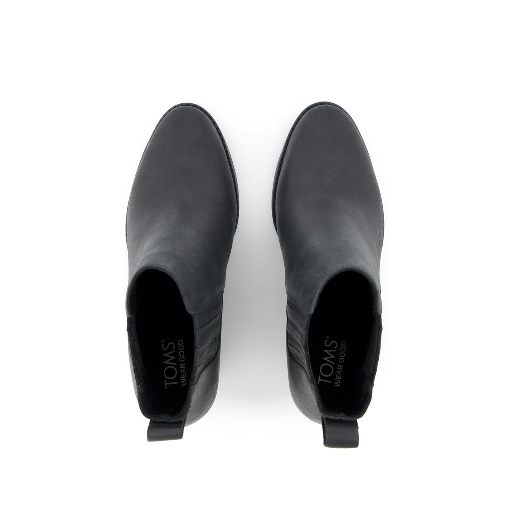 Noa Ankle Boot - All Black Leather Top View