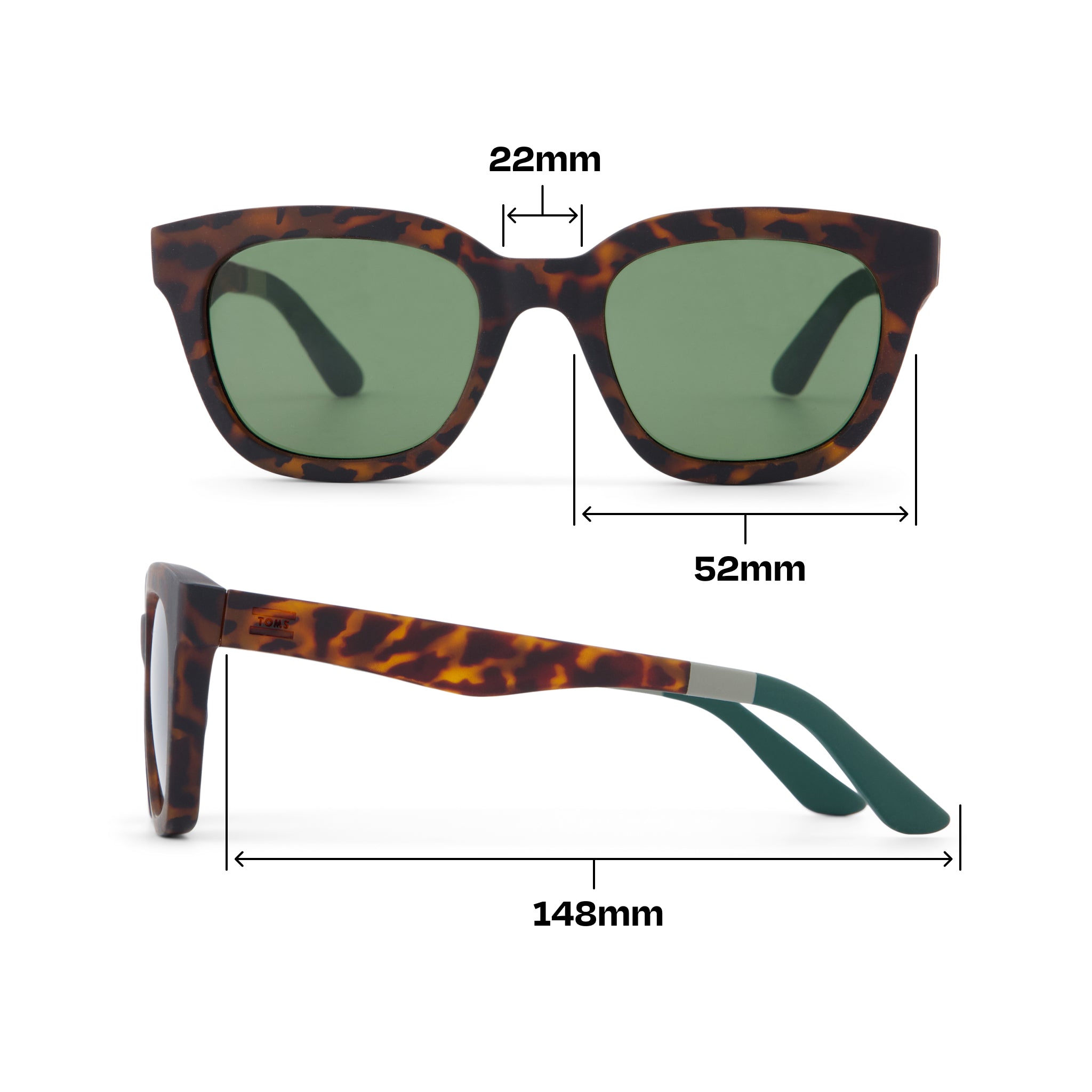 Savanna Traveler Matte Tortoise Sunglasses Dimension View