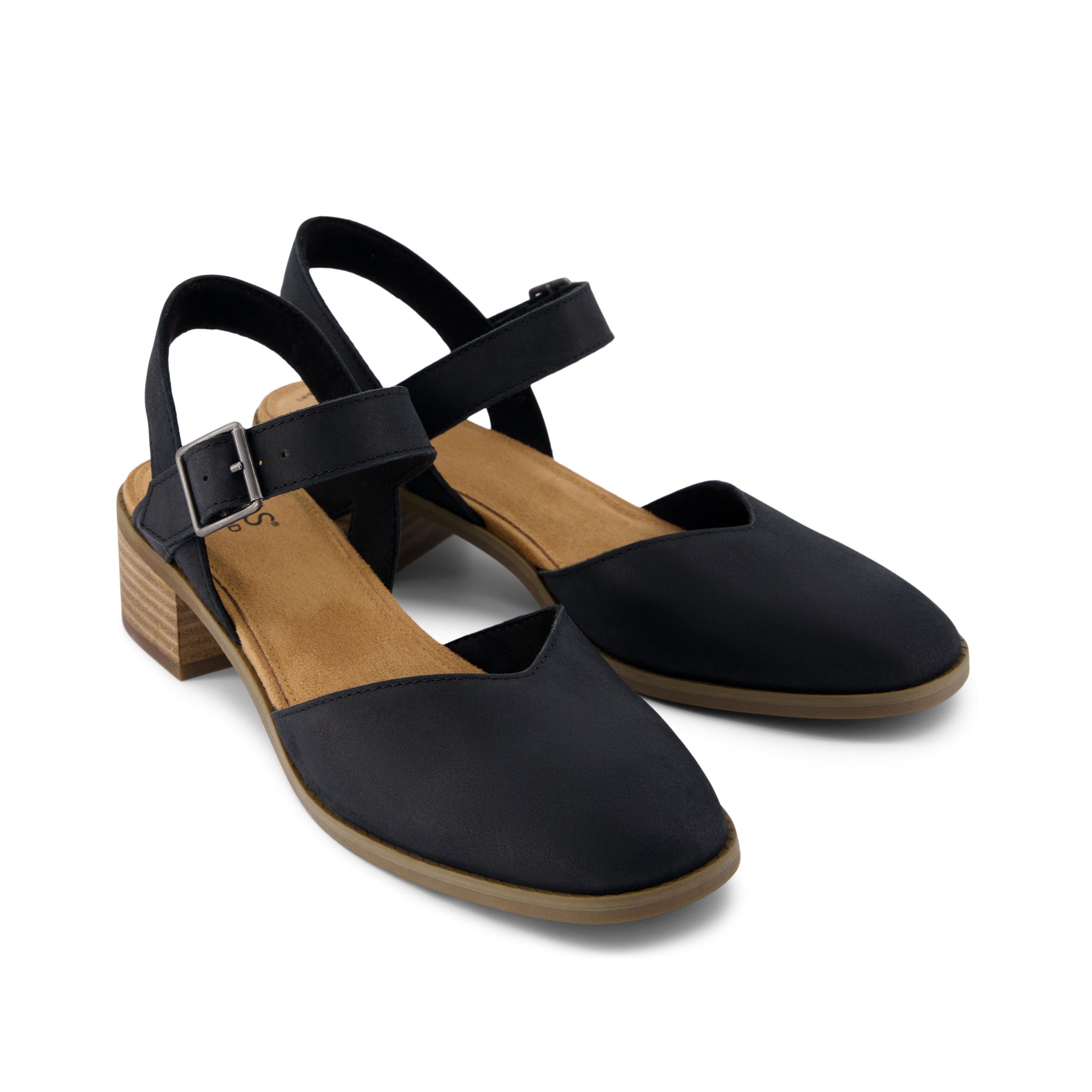 TOMS Women's Jaclyn Leather Heel, Black, Size 6 TOMS Women's Jaclyn Leather Heel, Black, Size 6