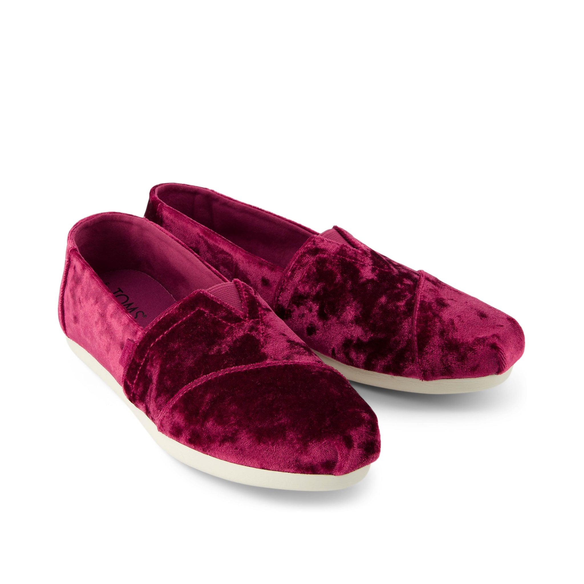 Alpargata Leatherwrap - Berry Burgundy Crushed Velvet Front View