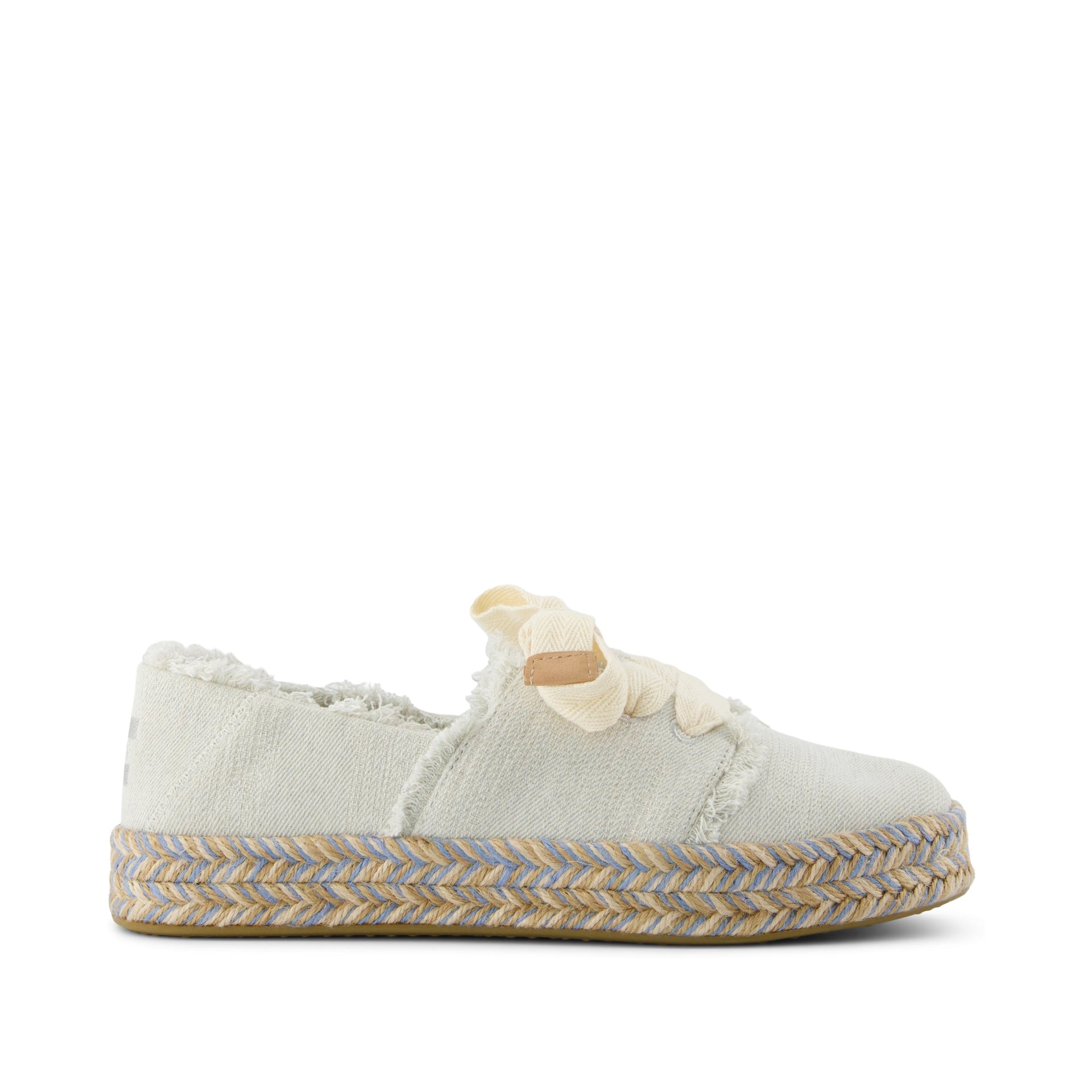 Carolina Lace Up Espadrille Onyx Textured Denim
