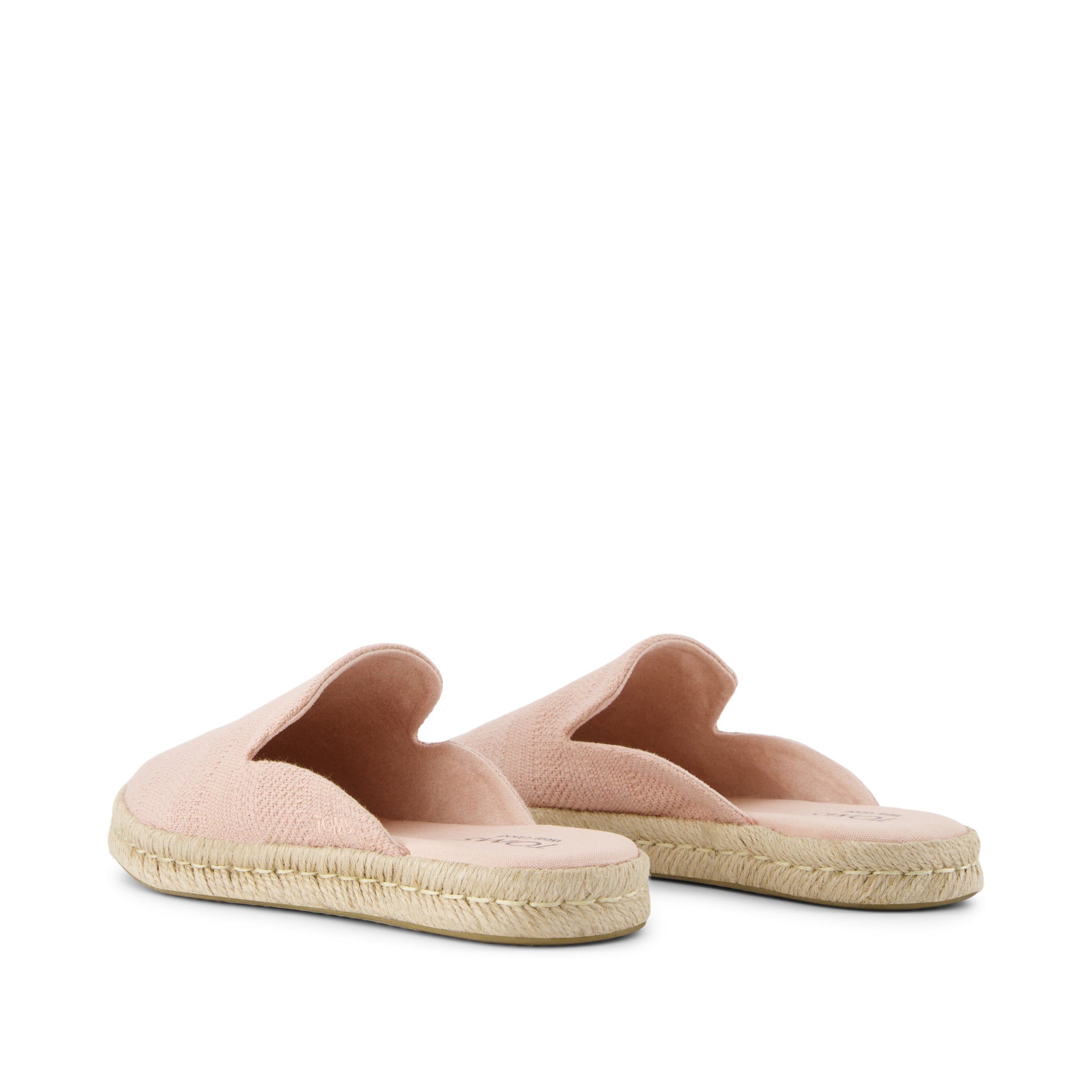 Santiago Mule Espadrille - Pale Rose Metallic Linen Stripe Back View