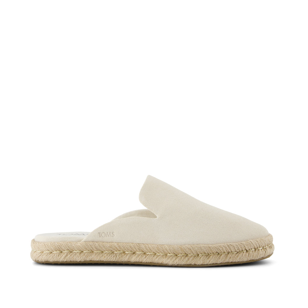 Santiago Mule Espadrille - Light Sand Suede Side View