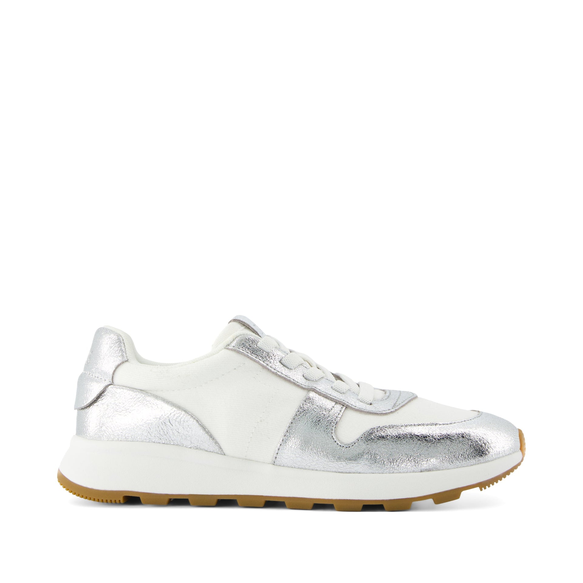 TRVL LITE Retro Runner Water Repellent Crinkle Metallic Leather Vintage Twill Sneaker