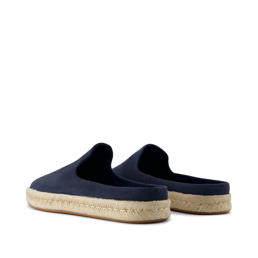 Santiago Mule - Navy Suede Back View