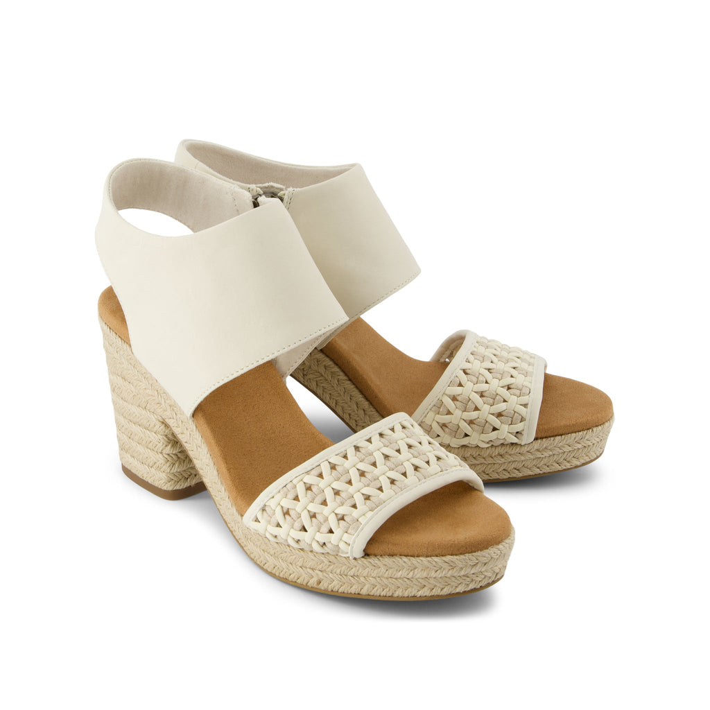 Majorca Rope Platform Sandal - Natural Geo Basketweave  Front View