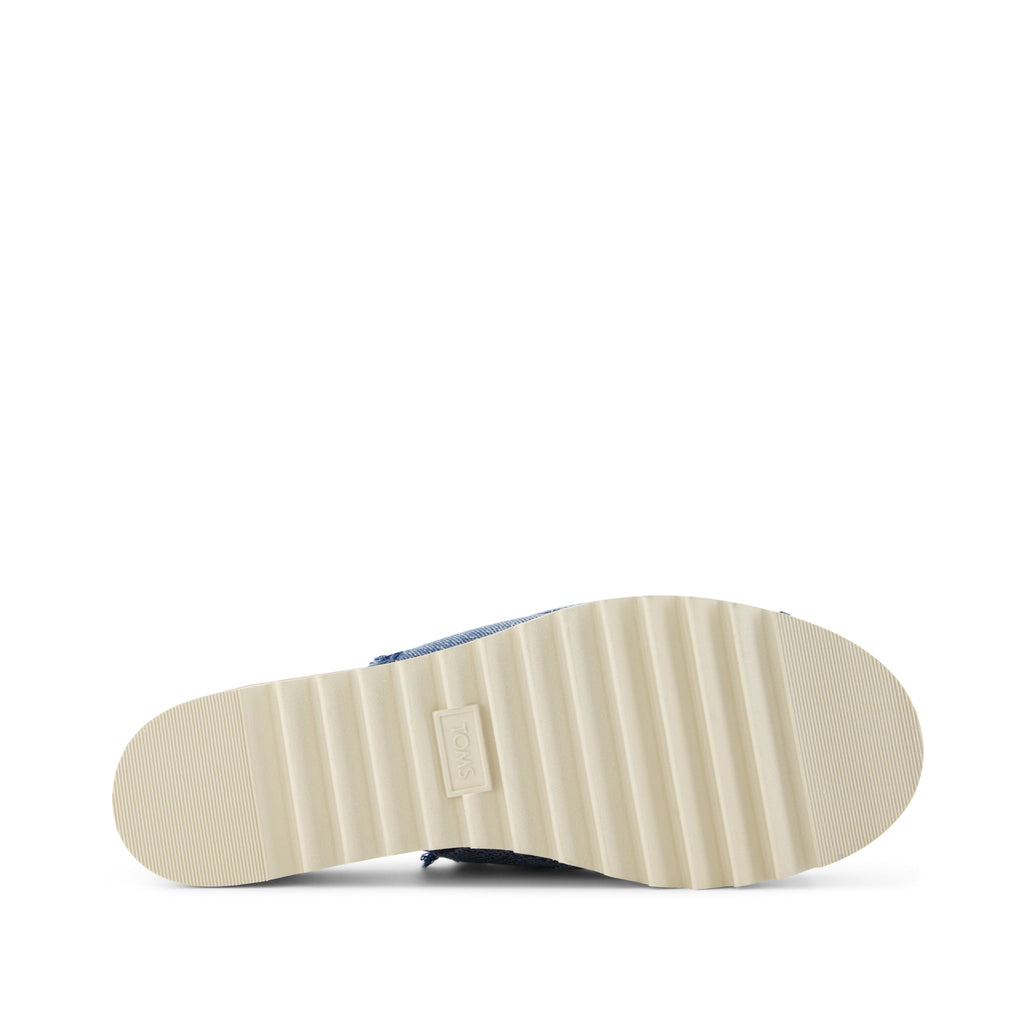 Diana Mule Wedge Sandal - Dark Sky Textured Denim Bottom Sole View