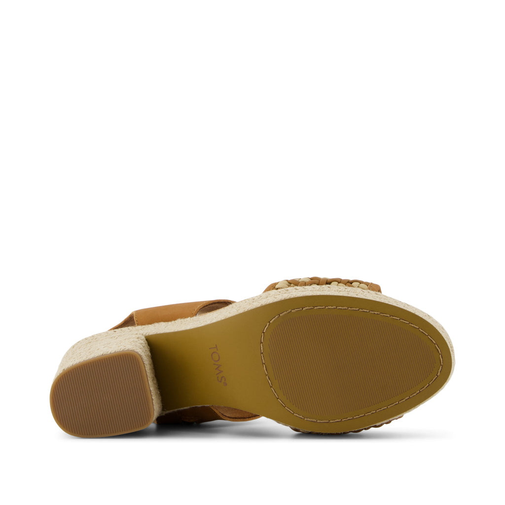 Majorca Rope Platform Sandal - Brown Sugar Geo Basketweave  Bottom Sole View