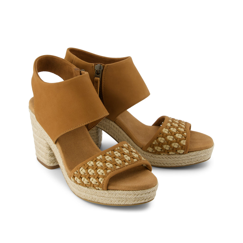 Majorca Rope Platform Sandal - Brown Sugar Geo Basketweave  Front View