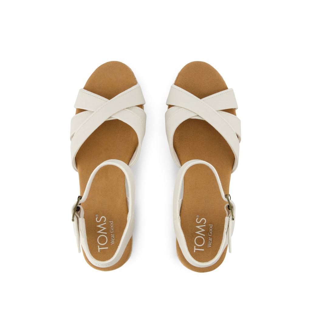 Majorca Rope Strappy Platform Sandal - Light Sand Leather Top View