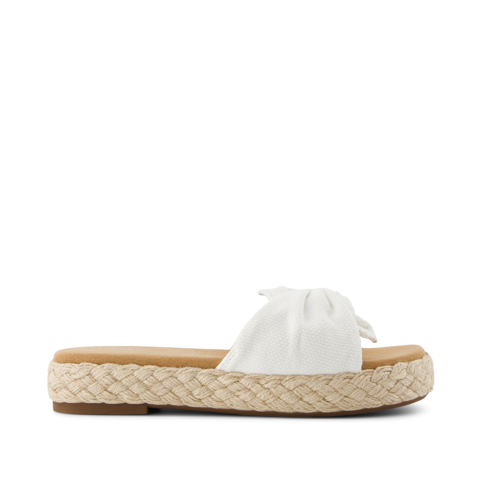 Abby Slide Flatform Espadrille Sandal White Beachside Woven – TOMS.com