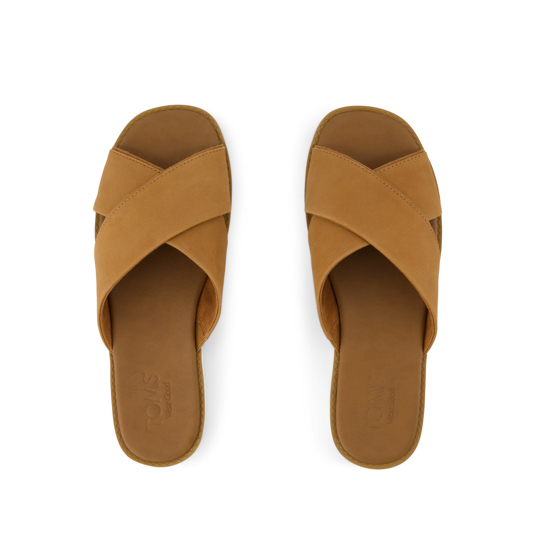 Mae Crossover Slide Sandal Brown Sugar Leather – TOMS.com