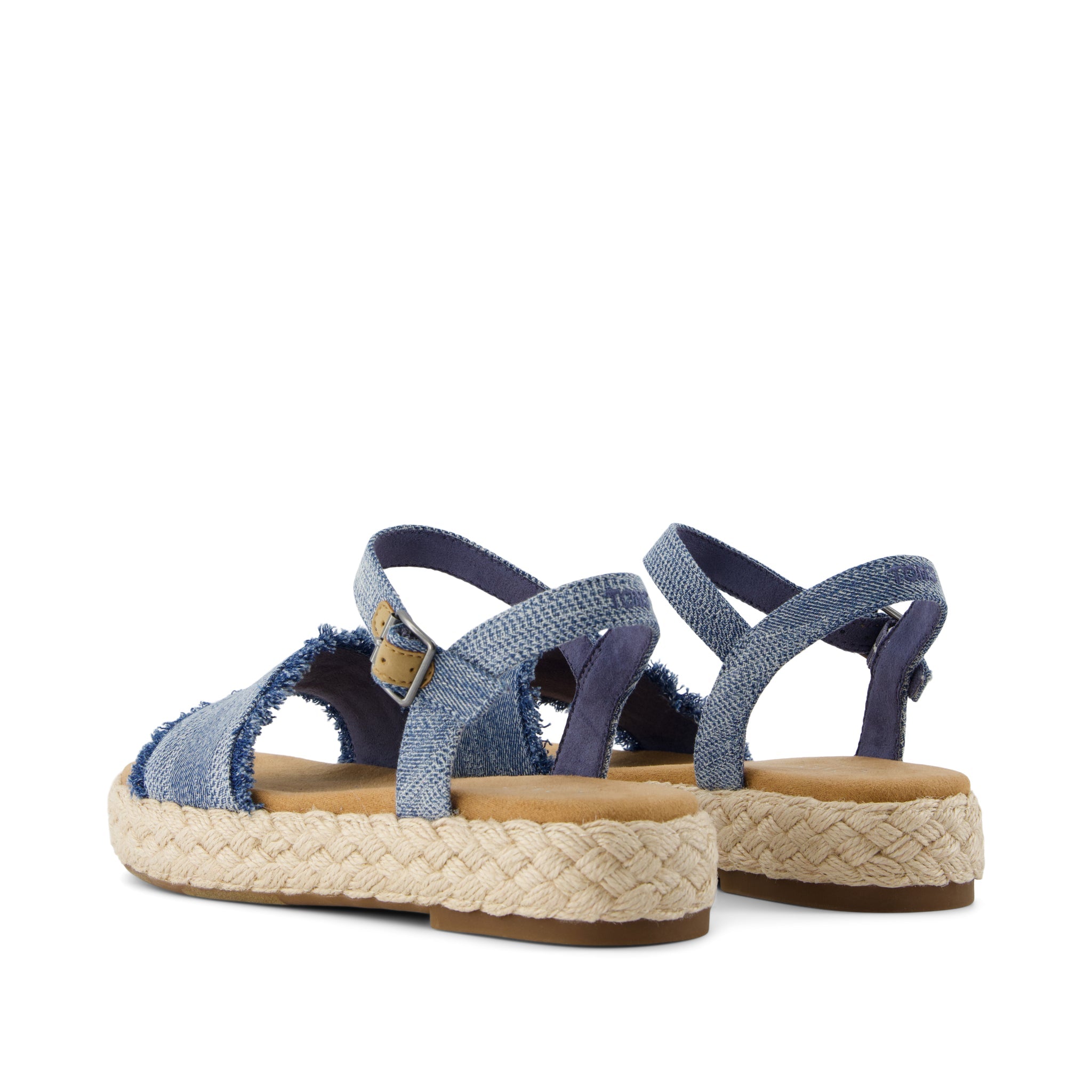Abby Flatform Espadrille Sandal - Dark Sky Textured Denim Back View