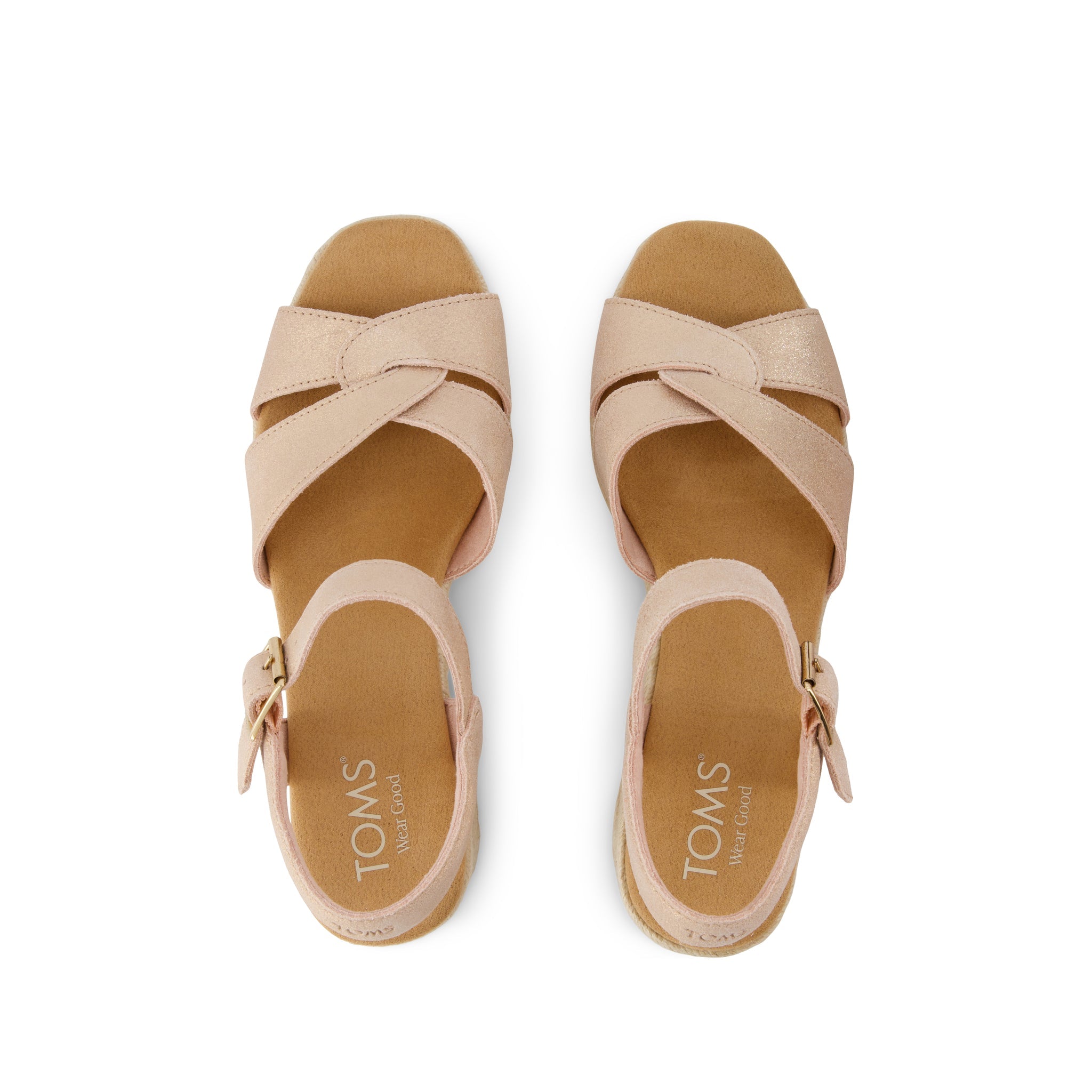 Isla Heeled Sandal - Pale Rose Metallic Suede Top View