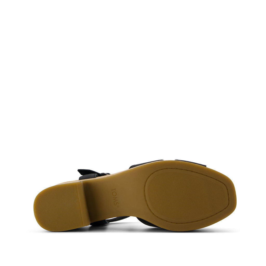 Isla Heeled Sandal - Black Leather Bottom Sole View