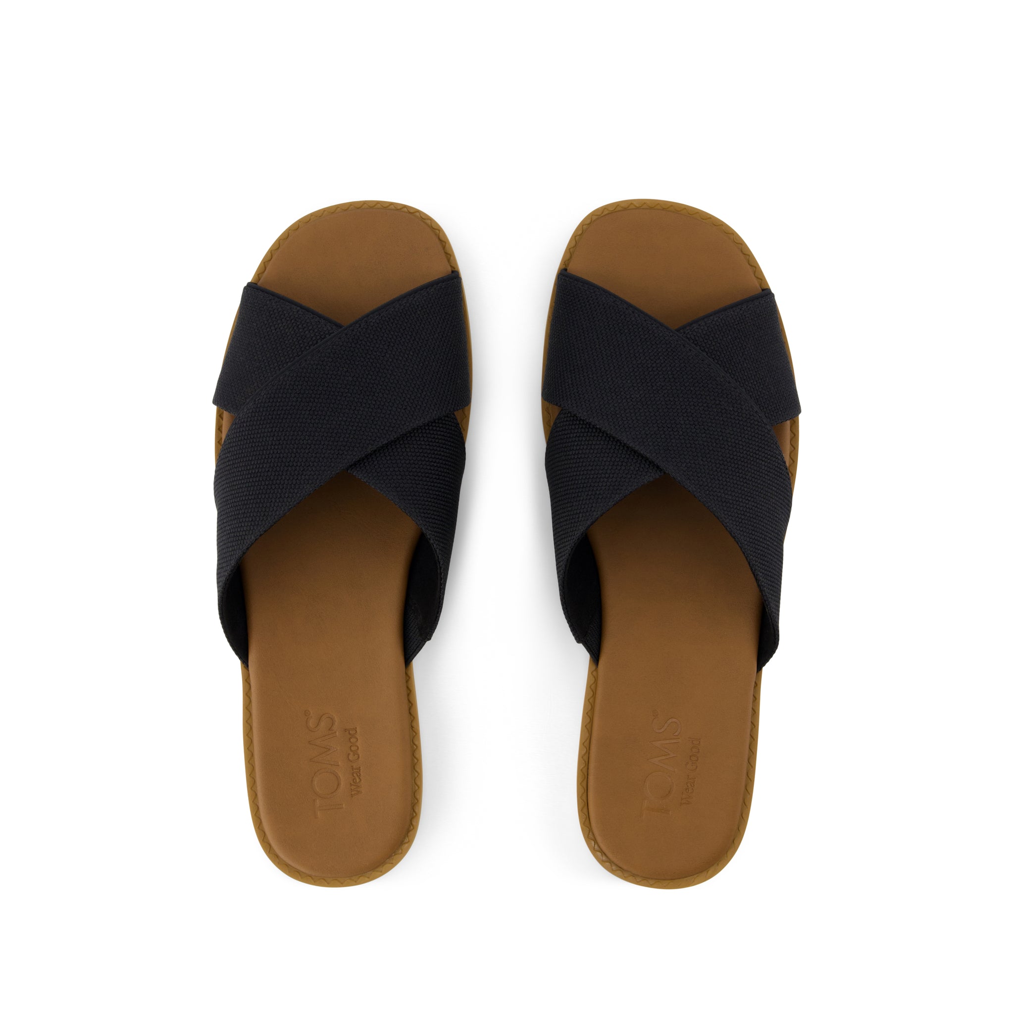 Mae Crossover Slide Sandal Black Heavy Canvas – TOMS.com