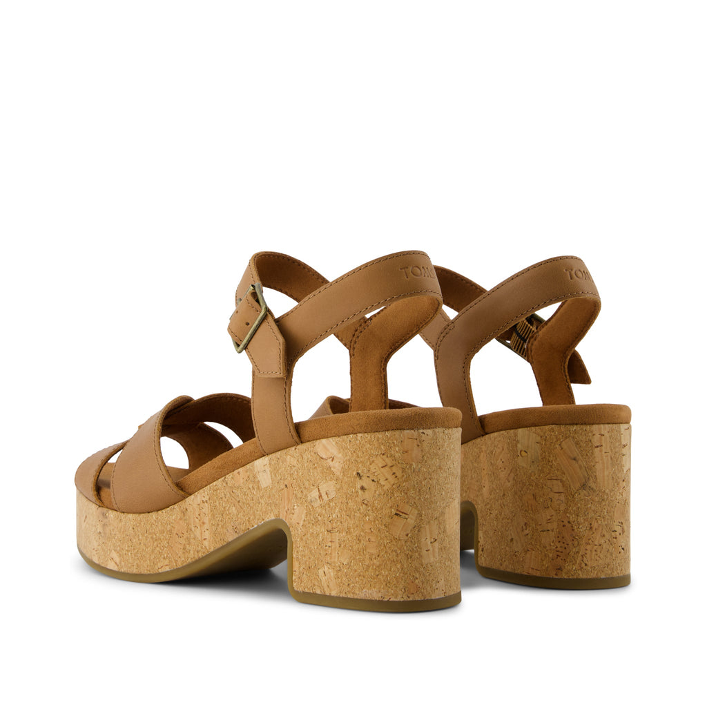 Isla Heeled Sandal - Brown Sugar Leather Back View