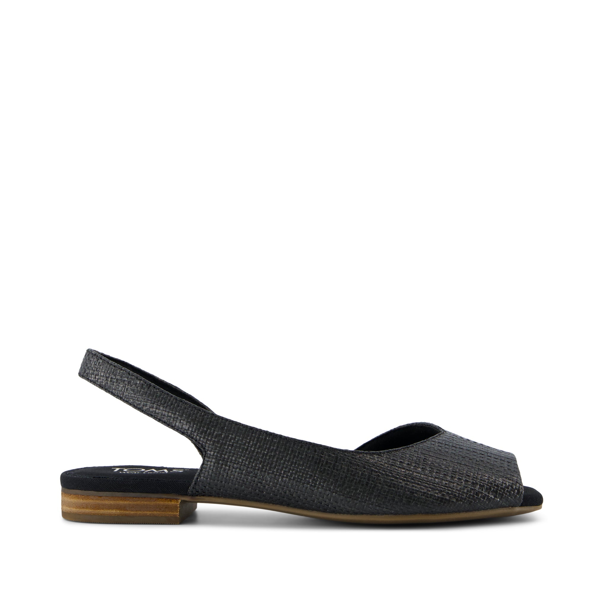 Briella Slingback Flat Black Raffia – TOMS.com