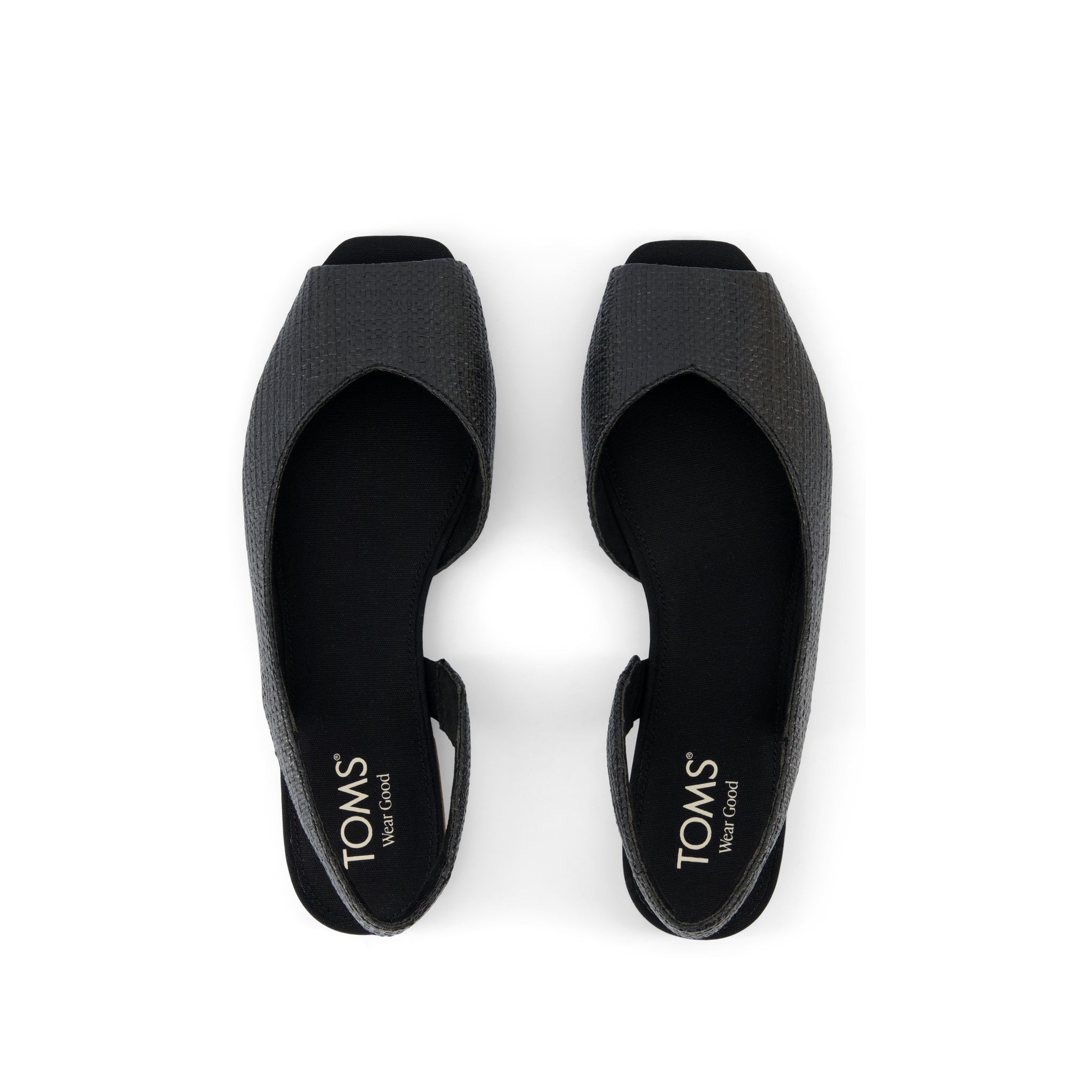 Briella Slingback Flat - Black Raffia Top View