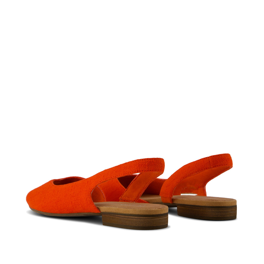 Briella Slingback Flat - Flame Two Tone Slub Back View