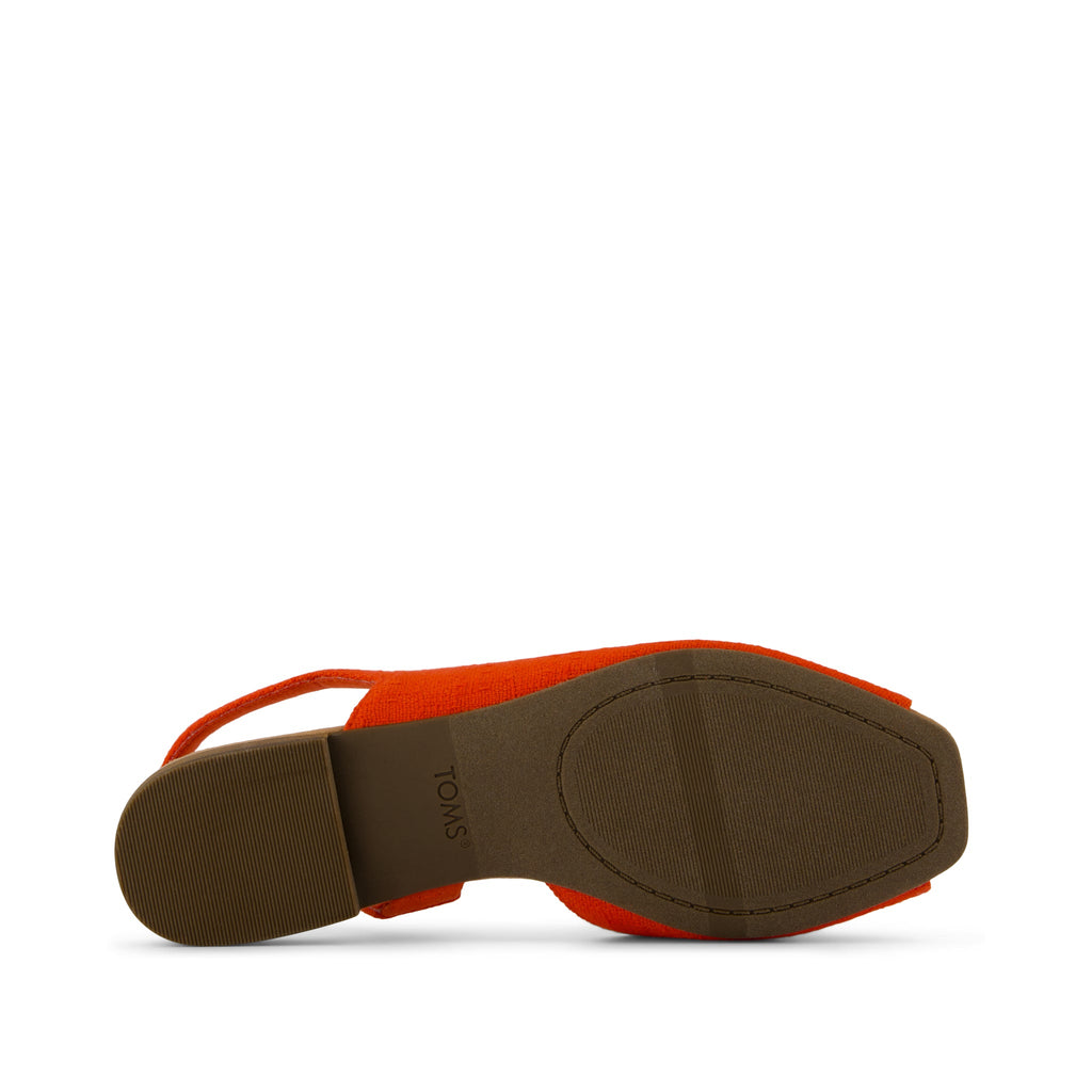 Briella Slingback Flat - Flame Two Tone Slub Bottom Sole View