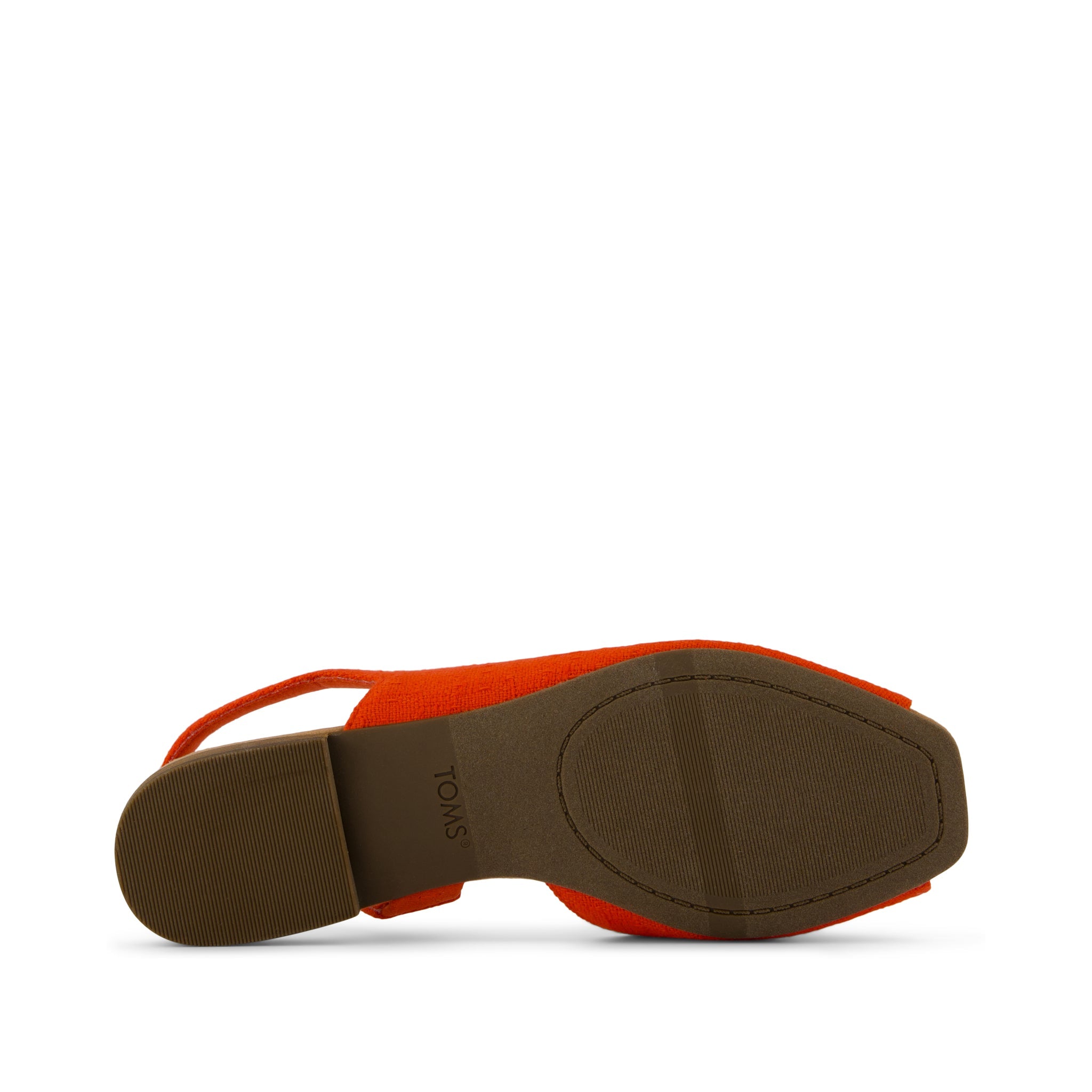 Briella Slingback Flat - Flame Two Tone Slub Bottom Sole View